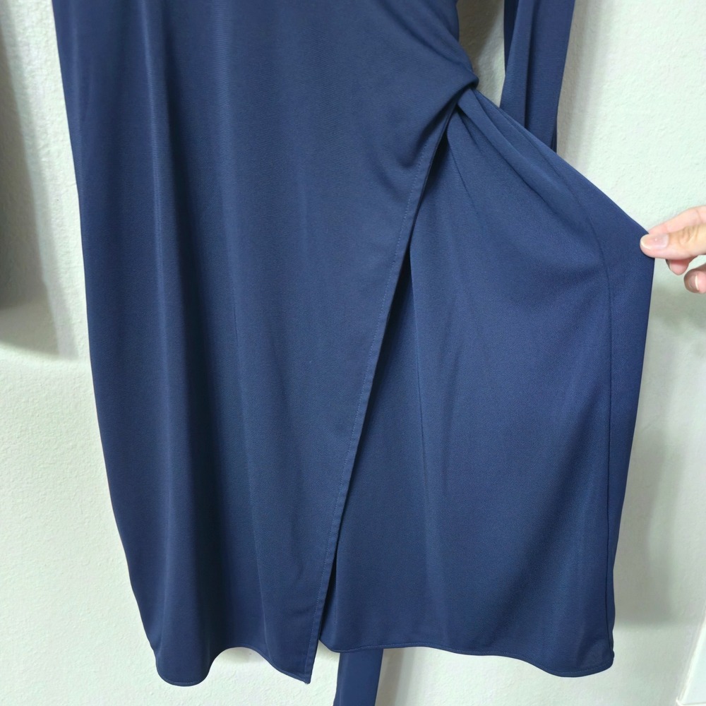 Lauren Ralph Lauren Navy Blue Military Wrap Dress Gold Buttons Size 12 - Picture 3 of 11